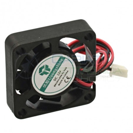 Ventola assiale nera 40 x 40 x 10 mm 12V DC Cooling fan Dissipazione Ventilazione
