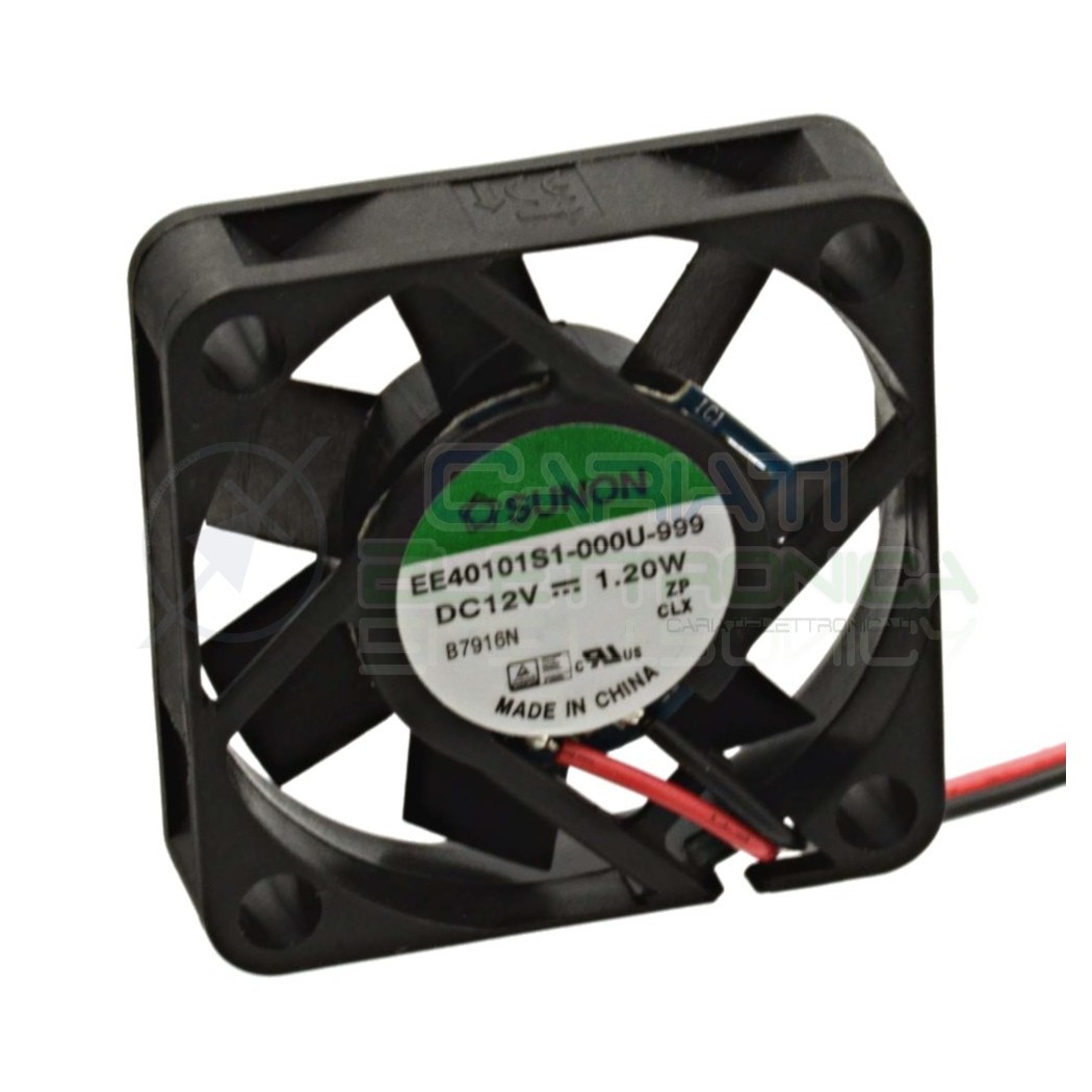 Ventola 40x40x10 mm 12V silenziosa stampa 3D 1.2W 0.1A Sistema di raffreddamento Sunon
