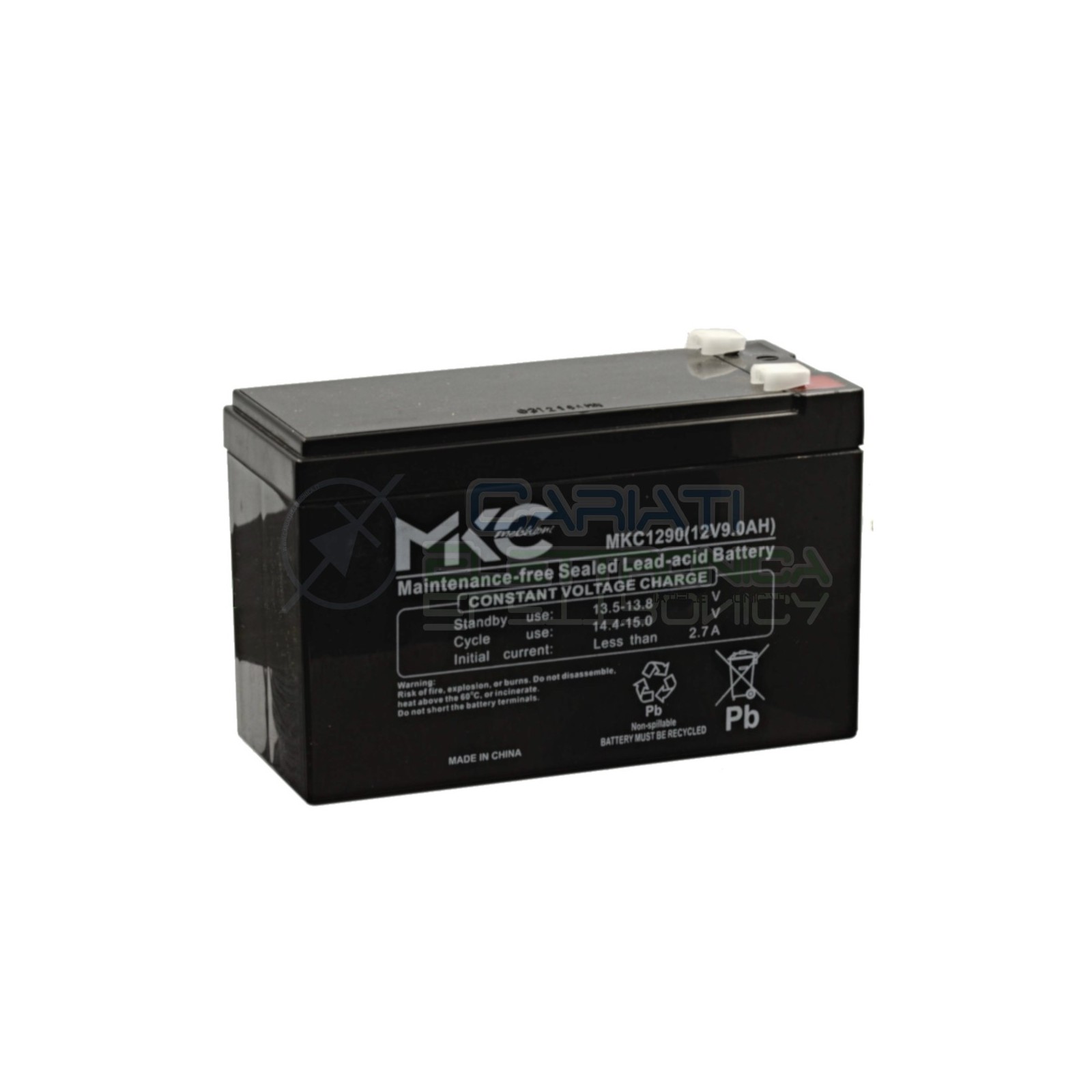 BATTERIA RICARICABILE AL PIOMBO 12V 9Ah per UPS Bici elettriche Allarme MKC1290MKC