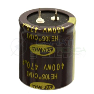 CONDENSATORE ELETTROLITICO 470uF 470 uF 400V 105°C 35x40 mm Passo 10mm SAMWHASamwha
