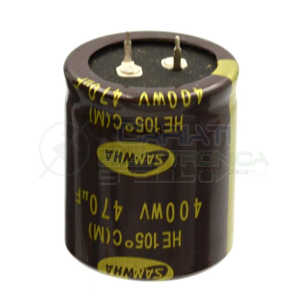 CONDENSATORE ELETTROLITICO 470uF 470 uF 400V 105°C 35x40 mm Passo 10mm SAMWHA Samwha
