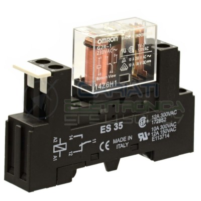 Relè Omron G2R-1 230V 10A 5 PIN SPDT con zoccolo per montaggio DIN Omron