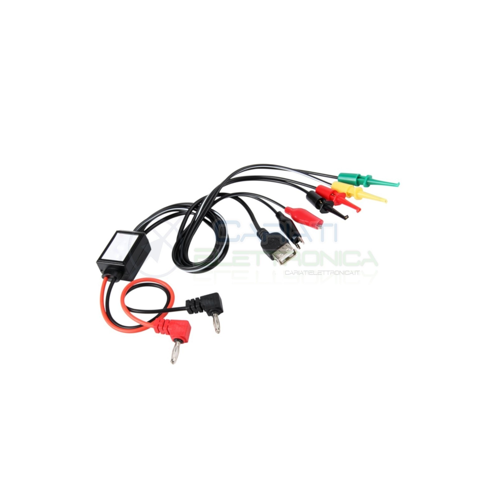 Cavo Cavetto Elettrico per Tester Test Alimentatore con Pinze a Coccodrillo USBGenerico