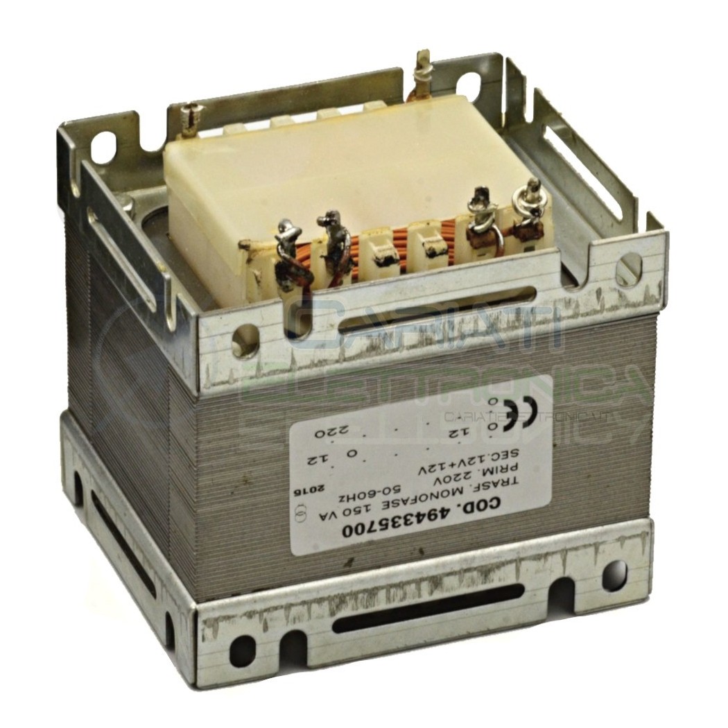 Trasformatore Monofase 150 VA ingresso 230V Doppia uscita 12 Volt 12V+12V