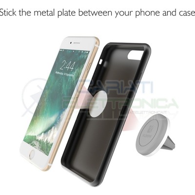 SUPPORTO MAGNETICO PER SMARTPHONE TELEFONO DA AUTO CON CALAMITA PORTA TELEFONO