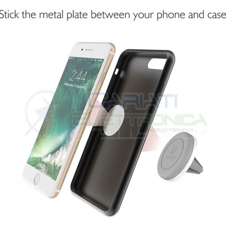 SUPPORTO MAGNETICO PER SMARTPHONE TELEFONO DA AUTO CON CALAMITA PORTA TELEFONO