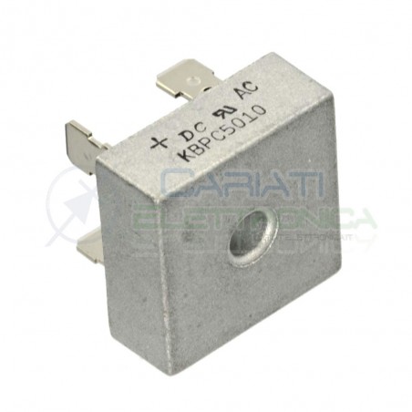 1 PEZZO Ponte di diodi KBPC5010 50A 1000V Raddrizzatore Monofase DC COMPONENTS