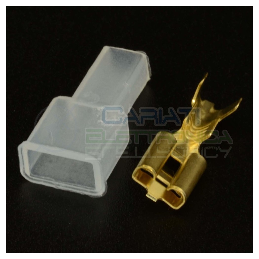 10 PEZZI Faston Femmina 6,3 x 0,8mm con 10 Coprifaston