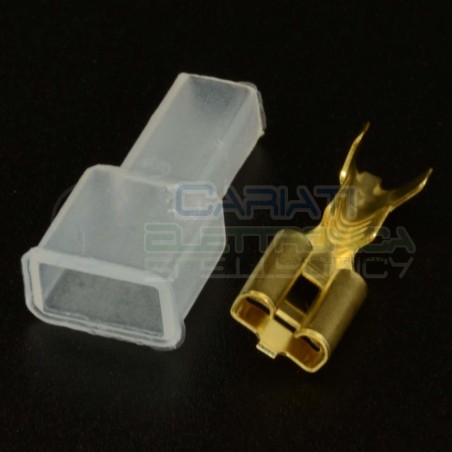 10 PEZZI Faston Femmina 6,3 x 0,8mm con 10 Coprifaston