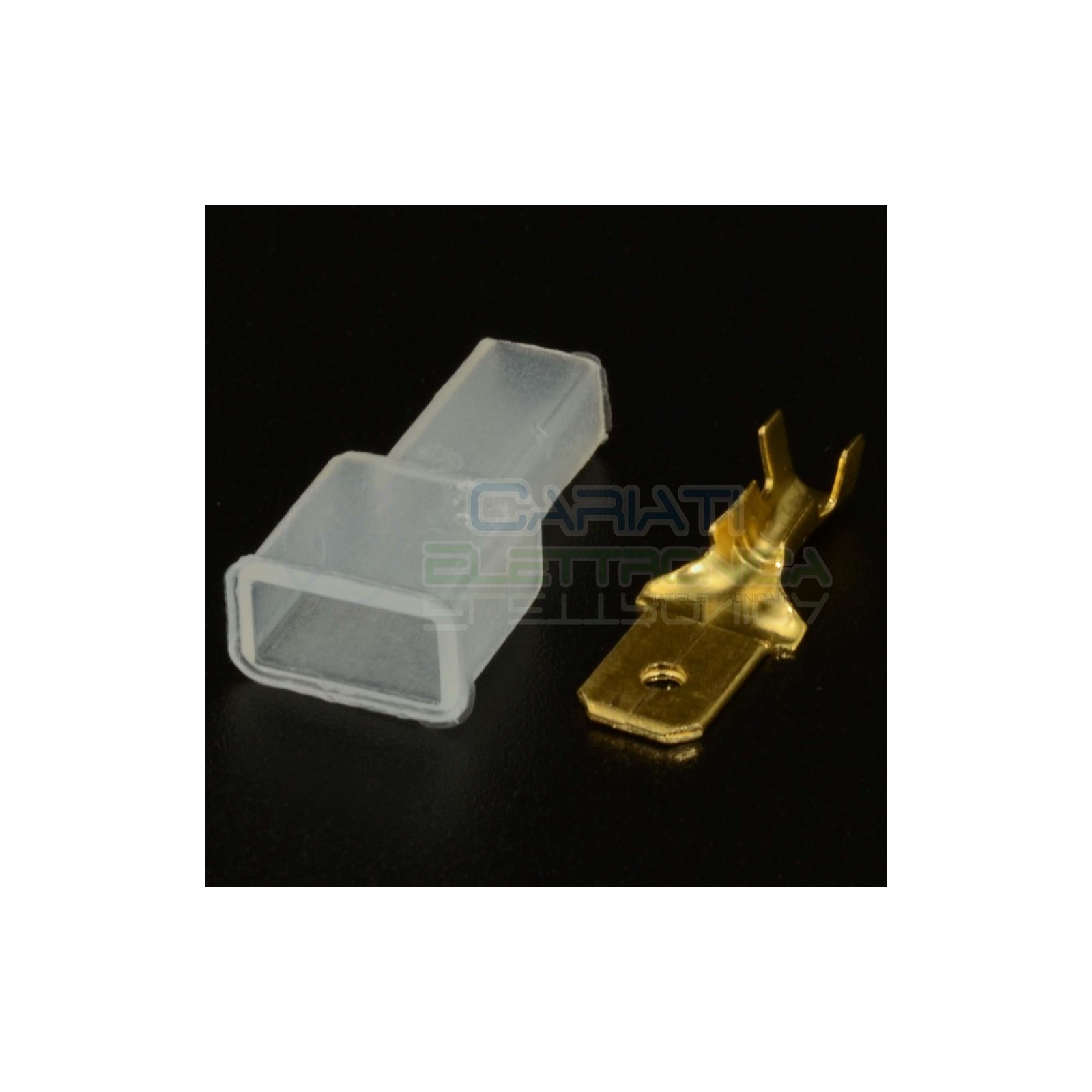 10 PEZZI Faston Maschio 6,3 x 0,8mm con 10 Coprifaston