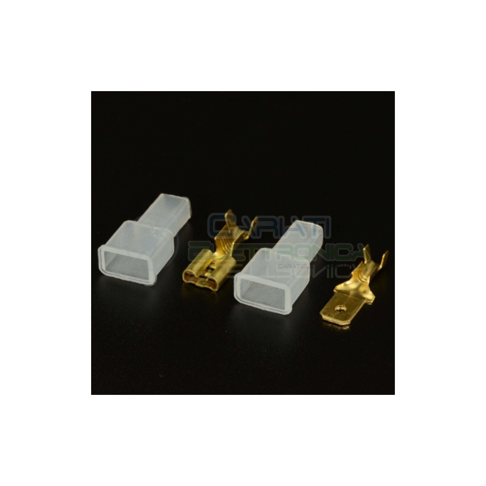 10 PEZZI Faston Machio Femmina 6,3 x 0,8mm con 10 Coprifaston