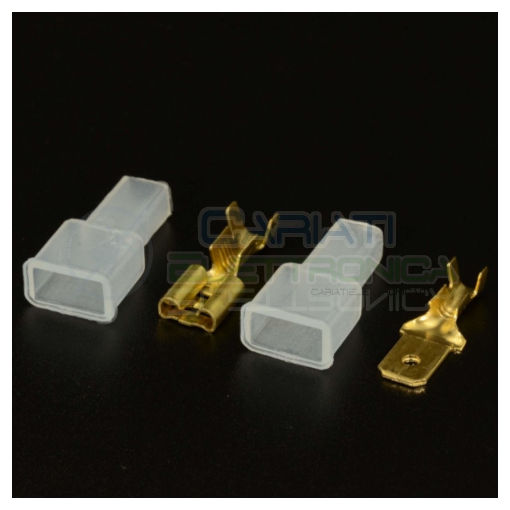 10 PEZZI Faston Machio Femmina 6,3 x 0,8mm con 10 Coprifaston