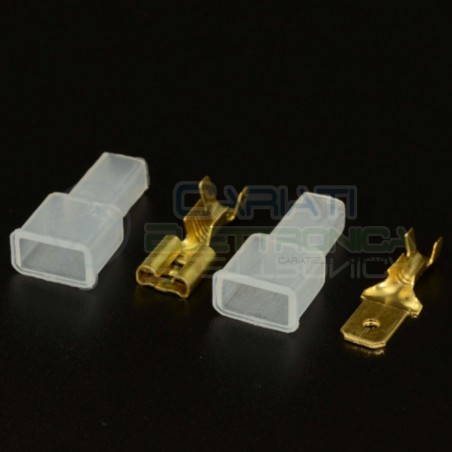 10 PEZZI Faston Machio Femmina 6,3 x 0,8mm con 10 Coprifaston