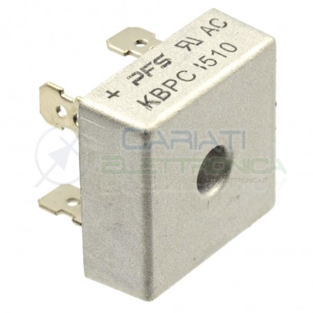 1 PEZZO Ponte di diodi KBPC1510 15A 1000V Raddrizzatore Monofase PFS Sep