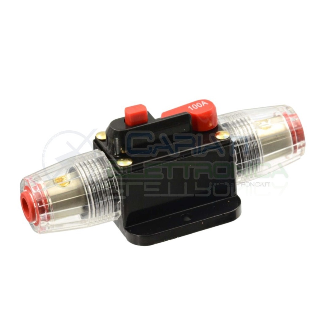 Fusibile 100A 12V 24V DC con Interruttore Riarmo per Car Audio Auto Camper Camion