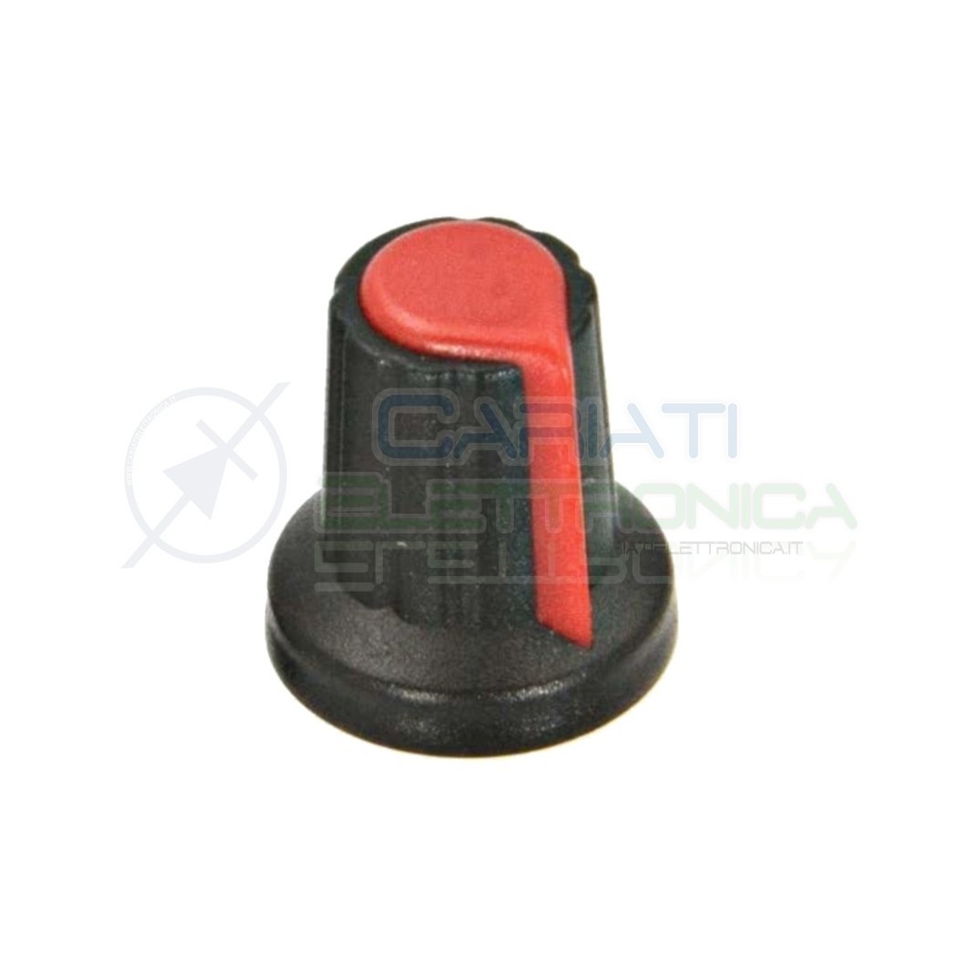 5 PEZZI Manopola Pomello Knob Rossa per Potenziometro con diametro innesto 6mm