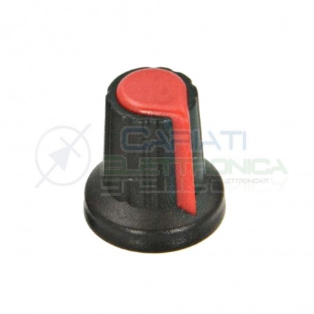 5 PEZZI Manopola Pomello Knob Rossa per Potenziometro con diametro innesto 6mm