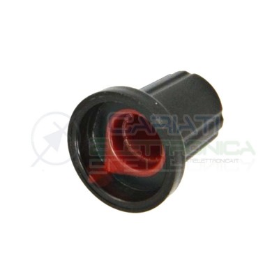 5 PEZZI Manopola Pomello Knob Rossa per Potenziometro con diametro innesto 6mm