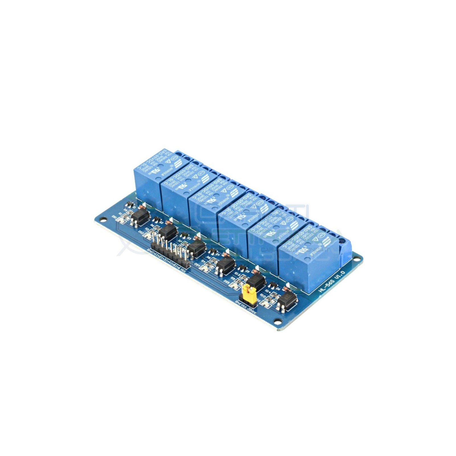 MODULO SCHEDA RELE' 6 CANALI OPTOISOLATI 10A 250V ARDUINO SHIELD 5Vdc CON LED