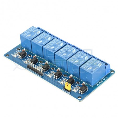 MODULO SCHEDA RELE' 6 CANALI OPTOISOLATI 10A 250V ARDUINO SHIELD 5Vdc CON LED