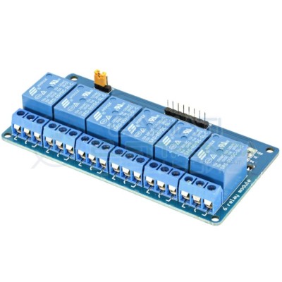 MODULO SCHEDA RELE' 6 CANALI OPTOISOLATI 10A 250V ARDUINO SHIELD 5Vdc CON LED