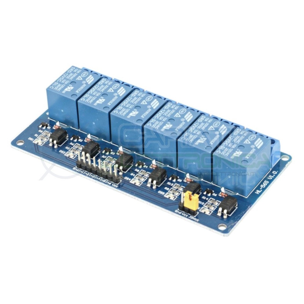 Scheda 6 relè optpisolati 12v 10A 250Vac Arduino Shield con led Generico