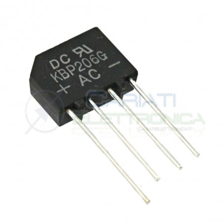 3 Pezzi KBP206G Ponte raddrizzatore piatto 600V 2A DiotecDIOTEC SEMICONDUCTOR