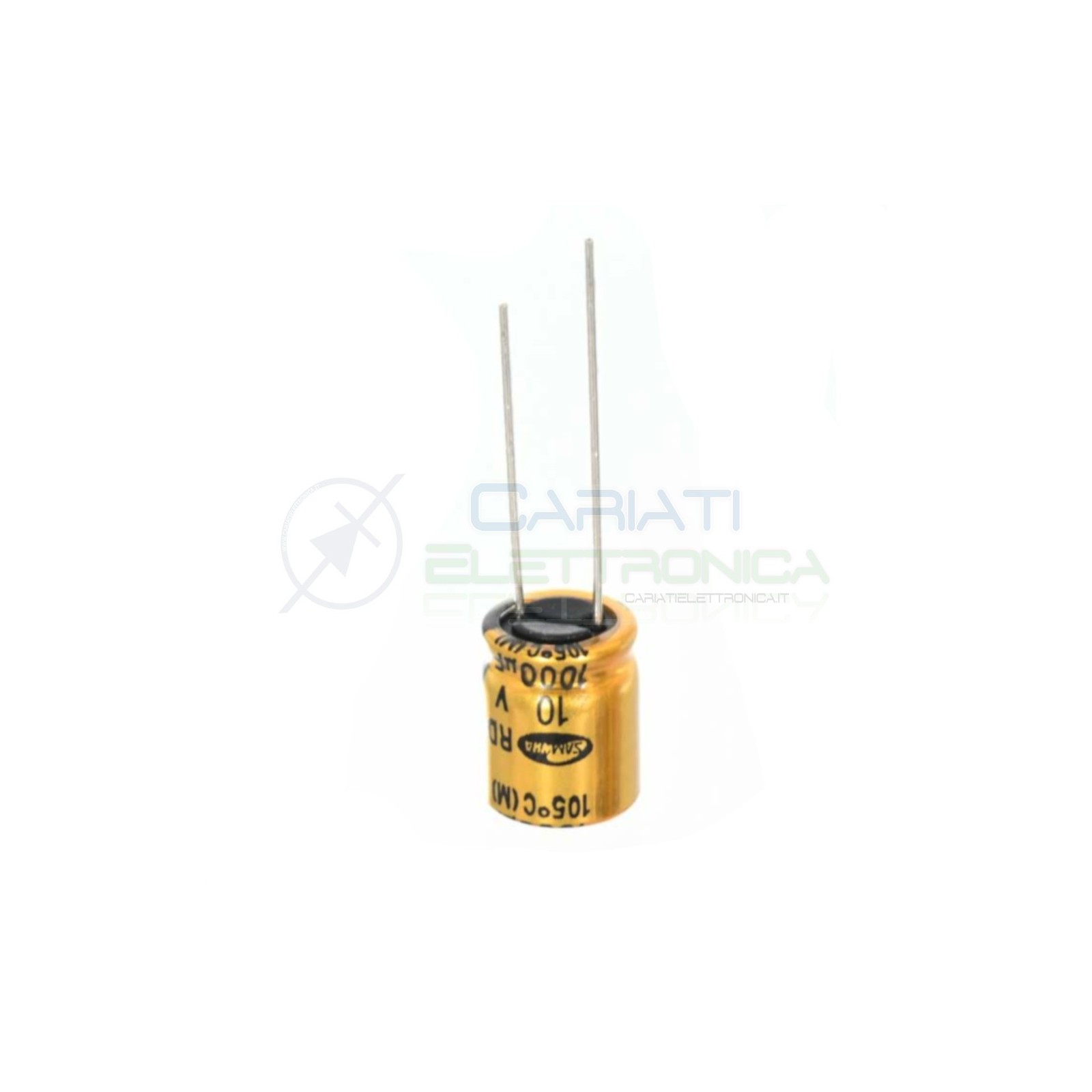10 PEZZI CONDENSATORE ELETTROLITICO 1000uF 1000 uF 10V 105° 10X12 mm Passo 5mm SAMWHA Samwha