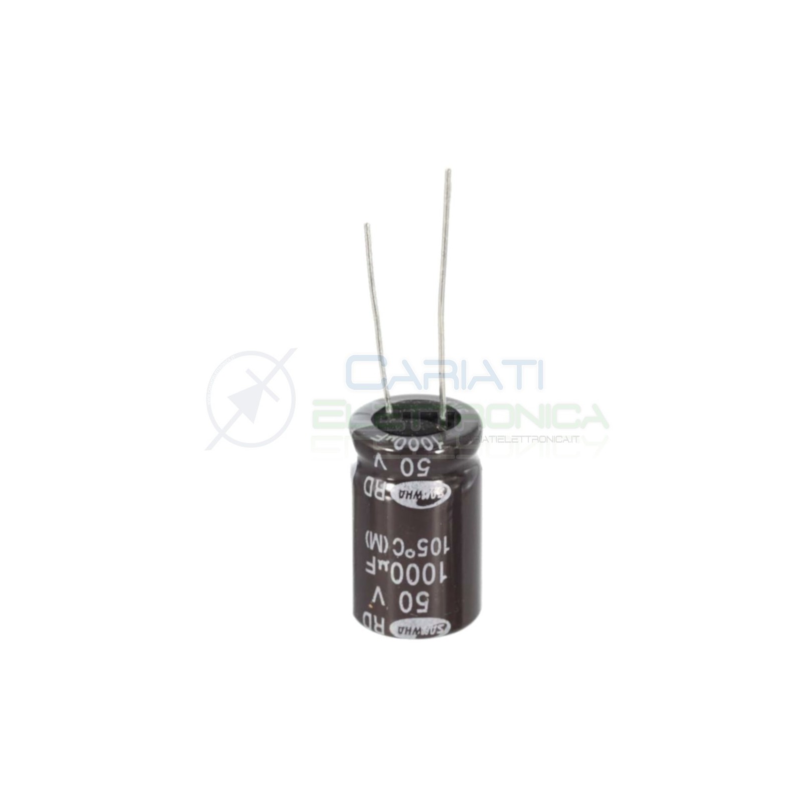 2 PEZZI CONDENSATORE ELETTROLITICO 1000uF 1000 uF 50V 85° 12X20 mm Passo 5mm SAMWHA Samwha