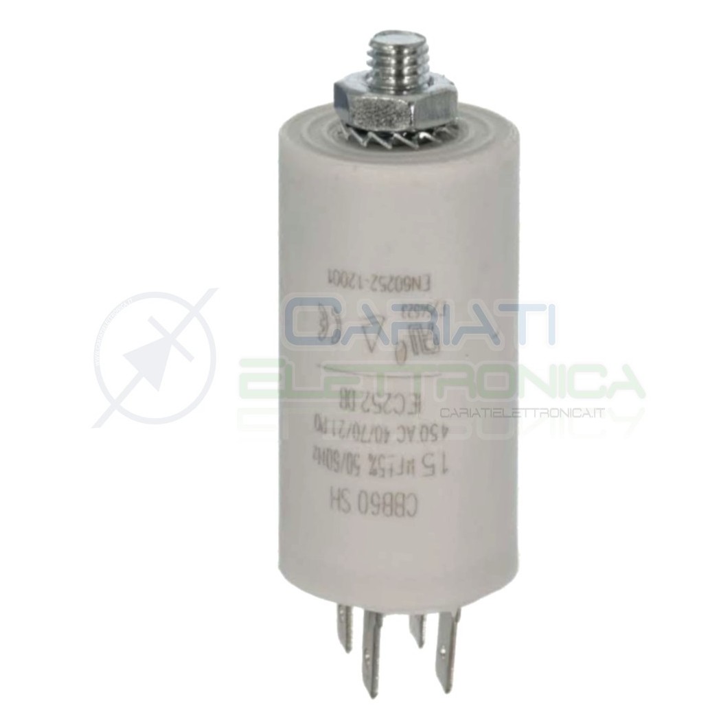 Condensatore per motori 1,5uF 450V Capacitore Motore Pompa Elettropompa