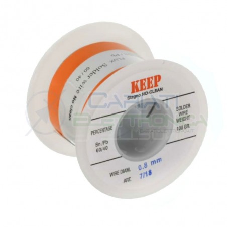 100g Bobina rotolo di stagno da 0,8mm 60/40 Sn60 PB40 NoClean Keep Saldatura  Keep