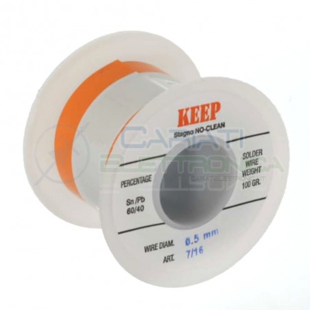 100gr Reel soldering wire 0,5mm 60/40 Sn60 PB40 NoClean Keep Salder Keep