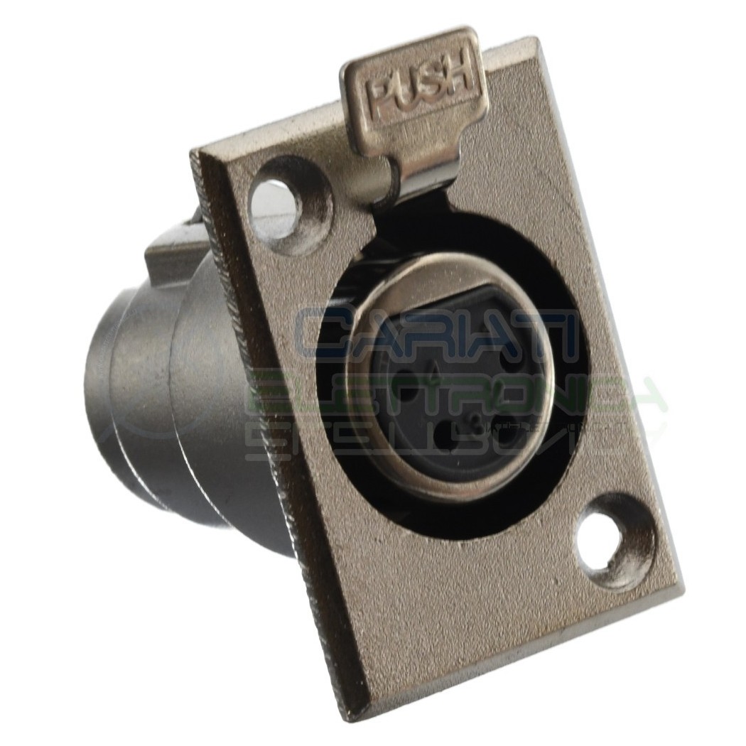 1 PEZZO CONNETTORE PRESA XLR CANON MICROFONICA 4 POLI PIN DA PANNELLO