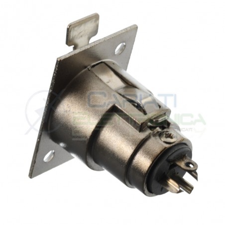 1 PEZZO CONNETTORE PRESA XLR CANON MICROFONICA 4 POLI PIN DA PANNELLO
