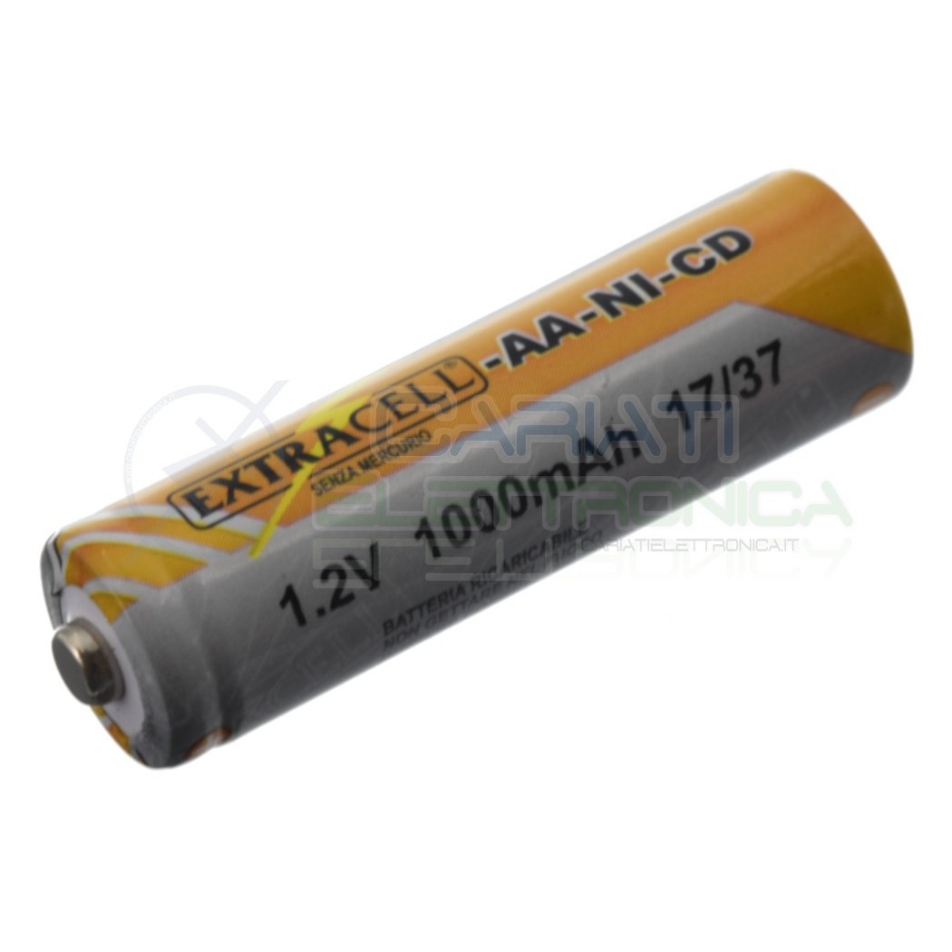 Batteria 1,2V AA Stilo 1000mAh Ricaricabile NiCd 1,2 Volt Extracell