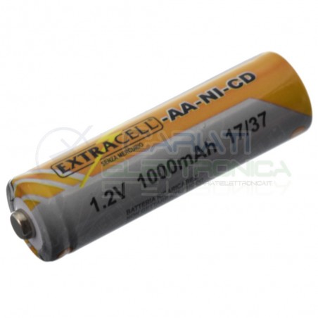 Batteria 1,2V AA Stilo 1000mAh Ricaricabile NiCd 1,2 Volt Extracell
