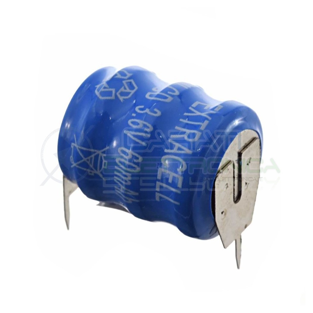 Battery 3,6V 60mAh NiCd Button rechargeable with soldering pin for pcbExtracell