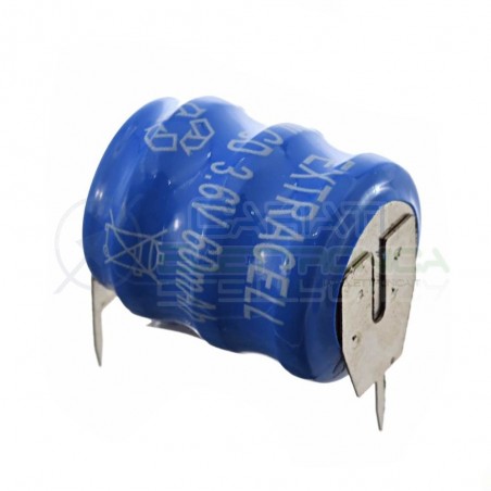 Batteria 3,6V 60mAh NiCd Tampone Bottone ricaricabile a Saldare Per Circuiti Stampati con terminali Extracell
