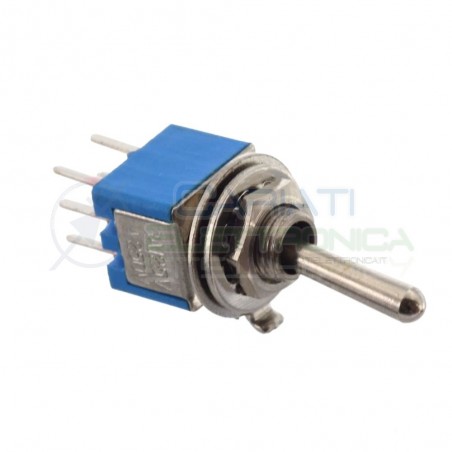 Interruttore Deviatore a Leva ON - ON 3A 125V 6 Pin DP3T da Circuito Stampato