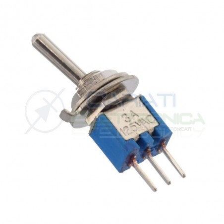 Interruttore Deviatore a Leva ON OFF ON 3A 125V 3 Pin SPDT da Circuito Stampato