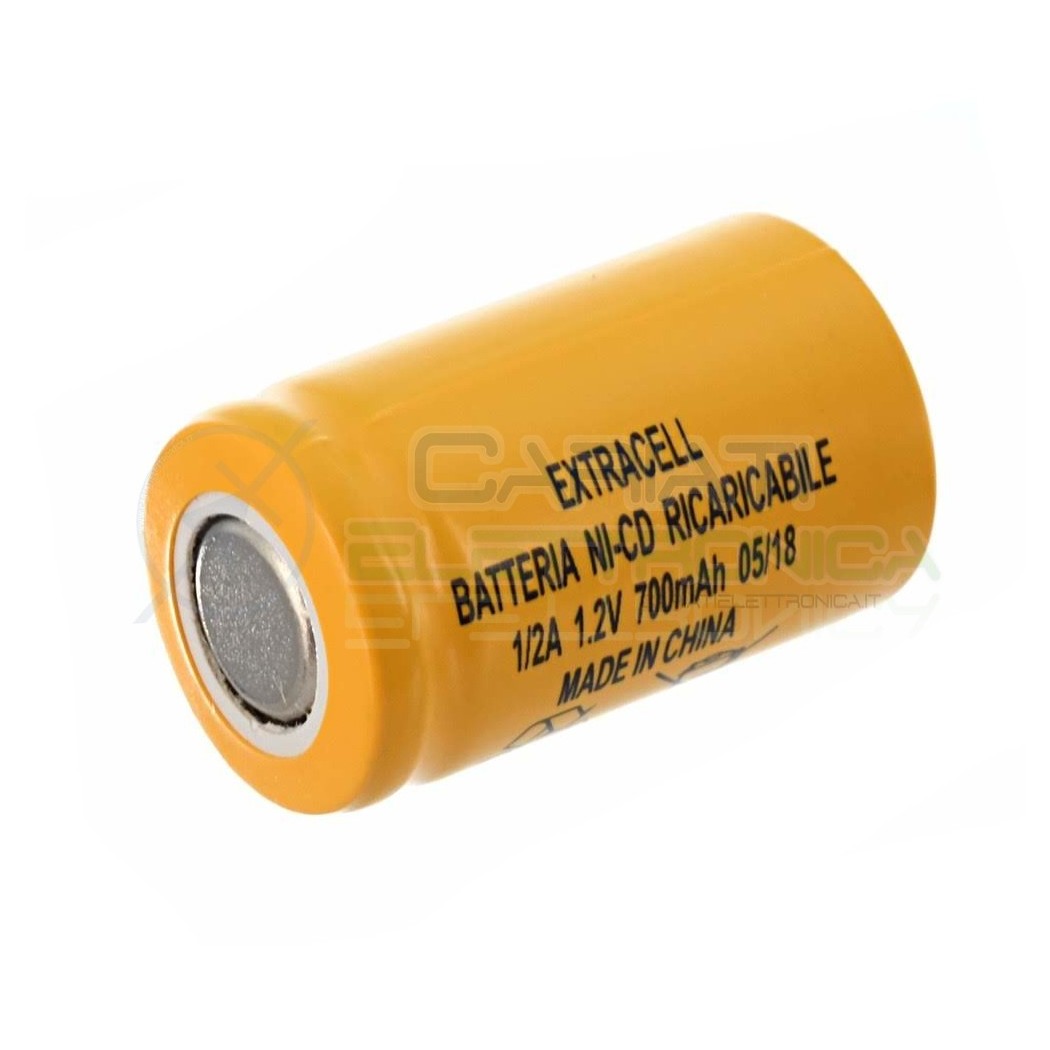 BATTERIA RICARICABILE NI-CD 1,2V 700mAh 1/2A 2/3AF EXTRACELL Extracell