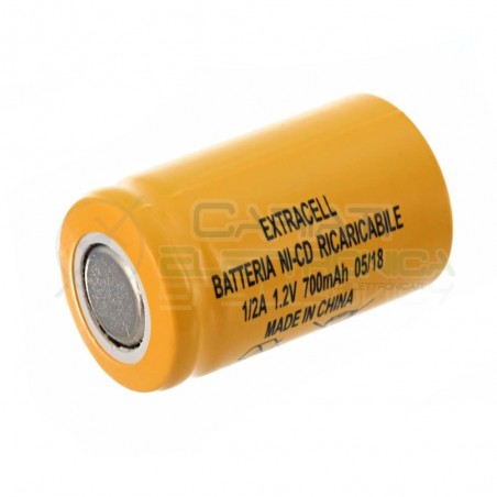 BATTERIA RICARICABILE NI-CD 1,2V 700mAh 1/2A 2/3AF EXTRACELL Extracell