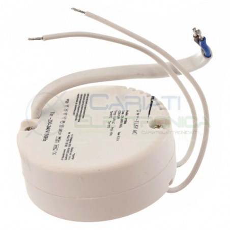 TRASFORMATORE ELETTRONICO ROTONDO BIANCO 50VA 230Vac 12Vac singola uscita