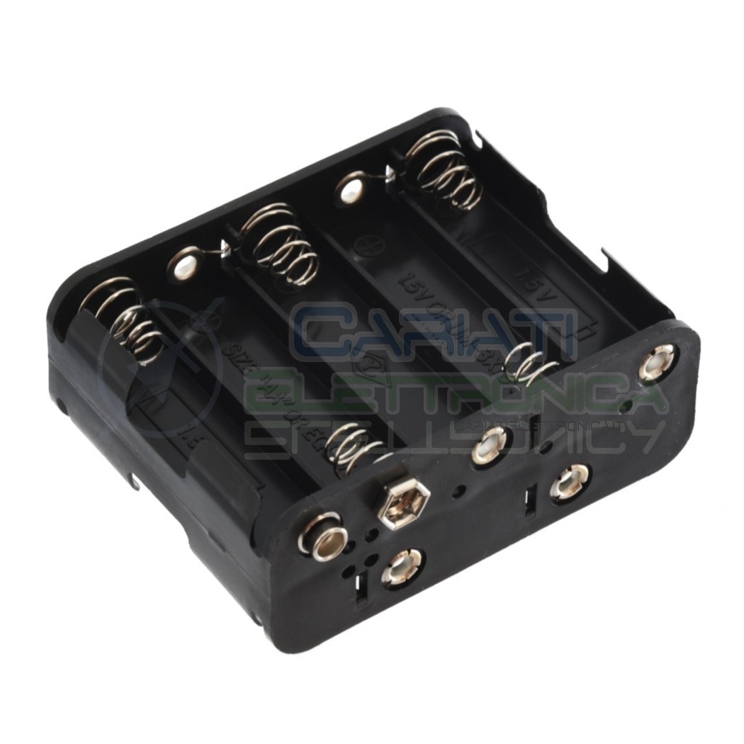 Contenitore Porta Batterie PortaBatteria Per 10 Pile STILO Pila AA con Attacco Snap
