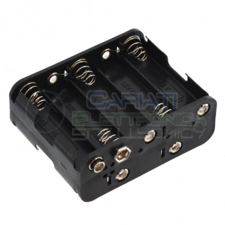 Contenitore Porta Batterie PortaBatteria Per 10 Pile STILO Pila AA con Attacco Snap