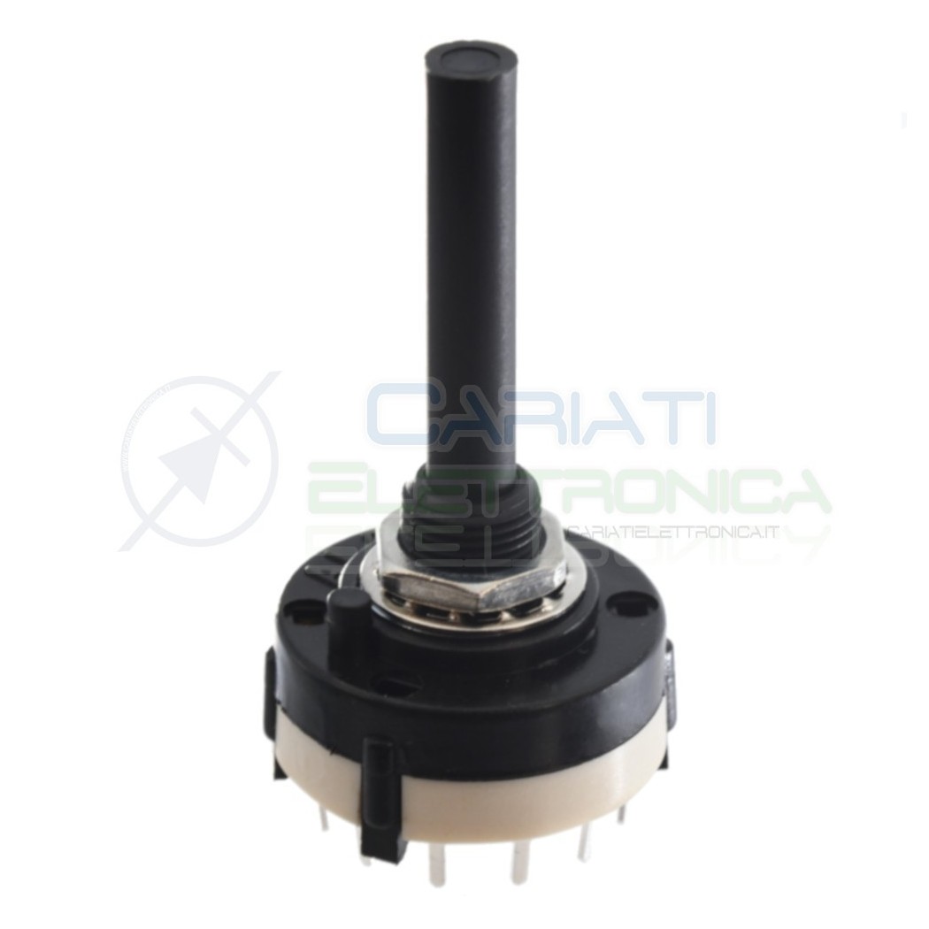 Rotary switch 4 Pole numbers 3 Positions lenght shaft 29mm