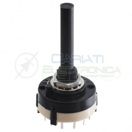Rotary switch 4 Pole numbers 3 Positions lenght shaft 29mm