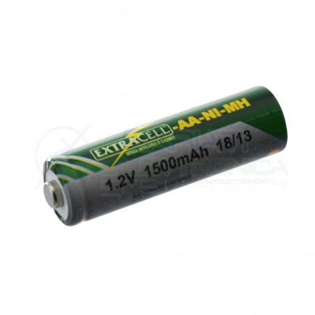 Batteria ricaricabile NI-MH 1,2V 1500mAh AA Stilo Extracell Extracell