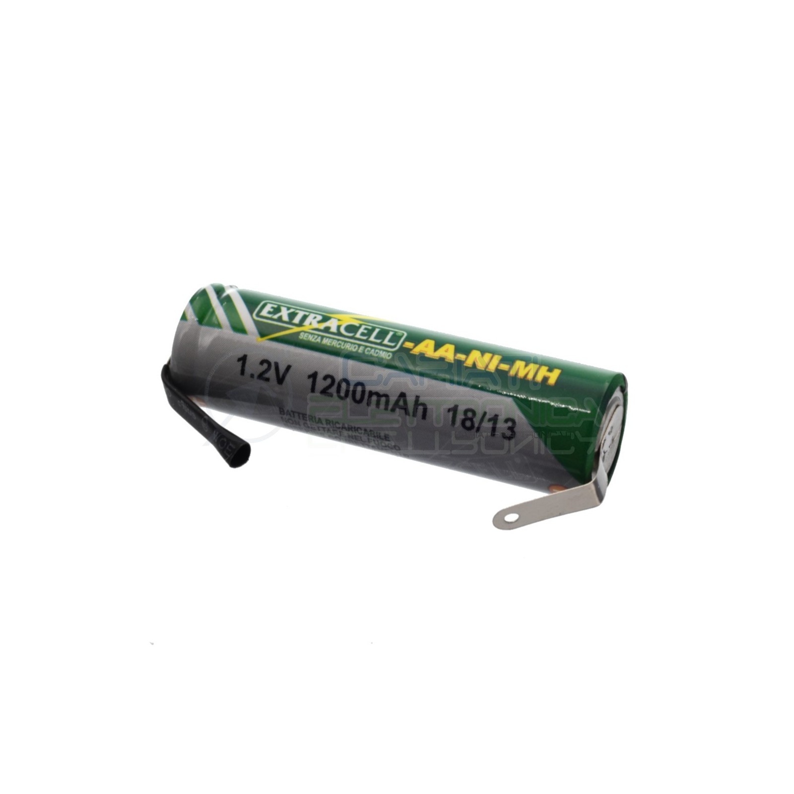 Battery 1,2V AA 1200mAh rechargeable NiMh 1,2 Volt with terminal for solderingExtracell
