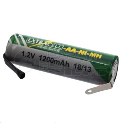 Battery 1,2V AA 1200mAh rechargeable NiMh 1,2 Volt with terminal for solderingExtracell